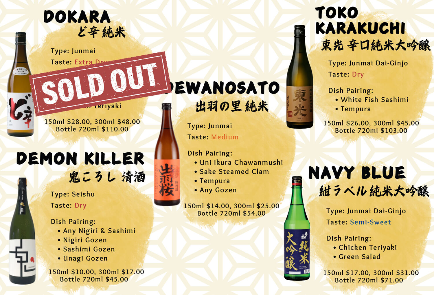 Edokko Nigiri Sushi Menu