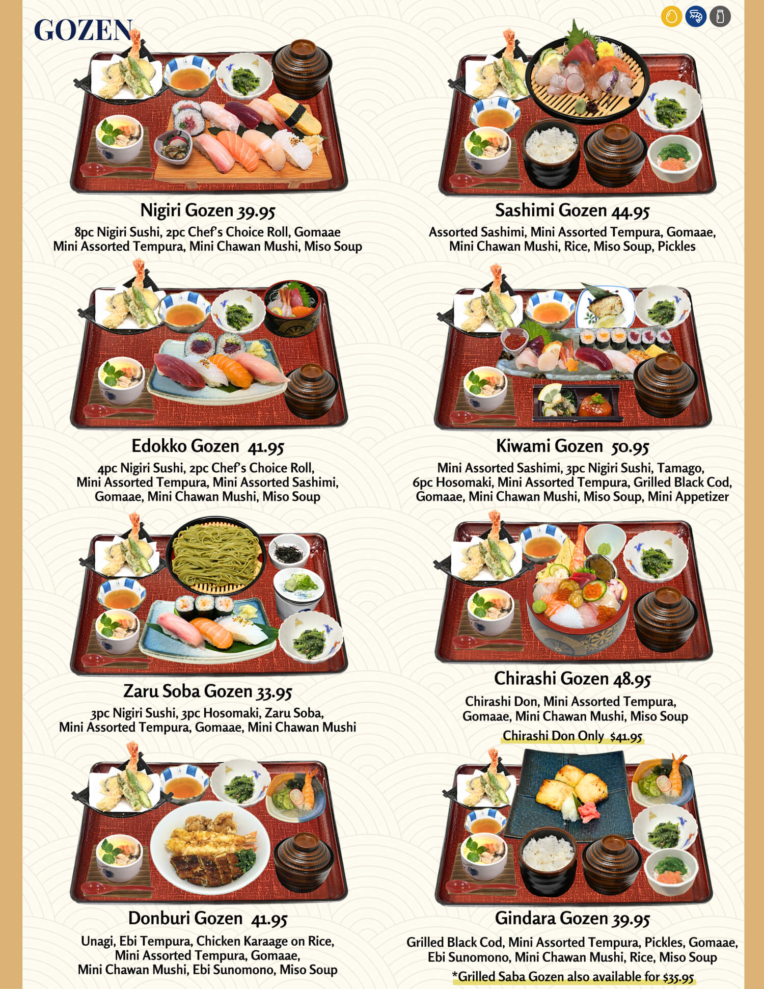 Edokko Nigiri Sushi Menu