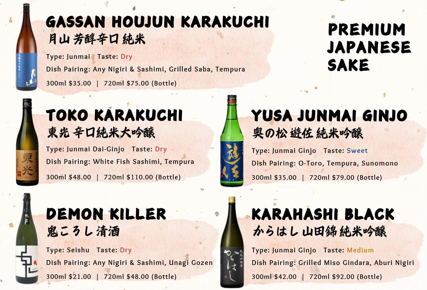 Edokko Nigiri Sushi Menu